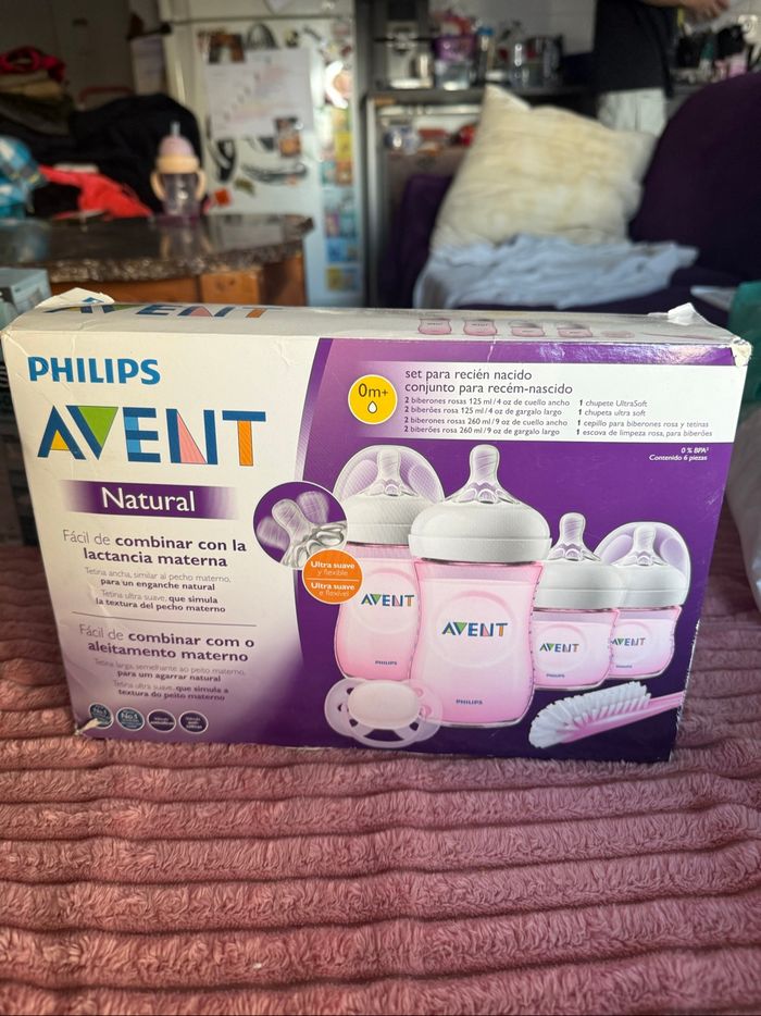 Biberon AVENT Rose plastique pack starter 0mois