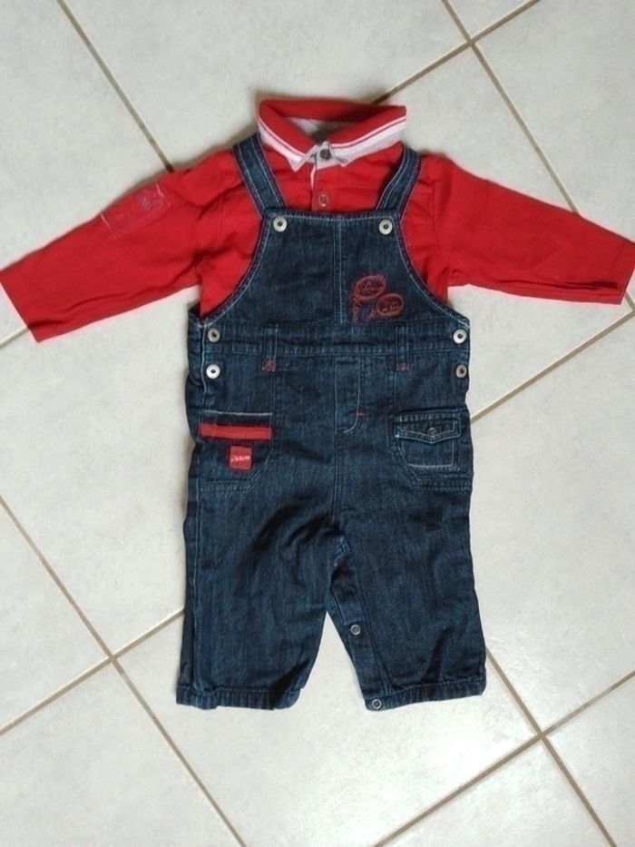 Ensemble salopette polo garçon Coudémail 9 mois