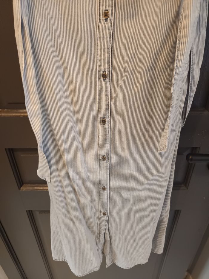 Robe chemise sans manche rayée - photo numéro 3
