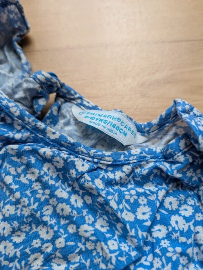 👗 Robe bleue à fleurs Primark - 9/10 ans - photo numéro 3