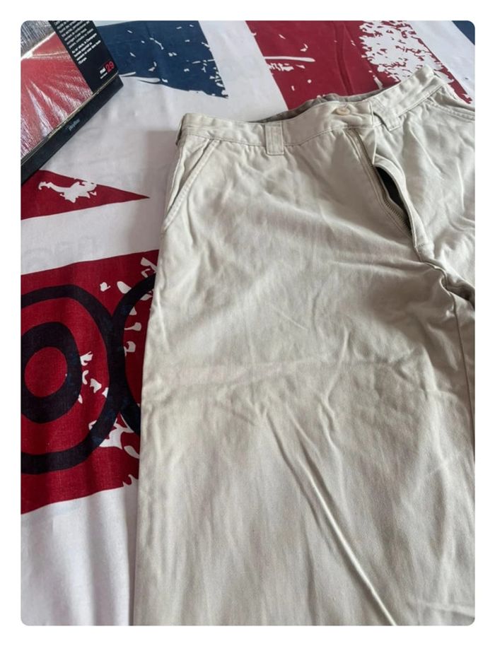 Pantalon Chino Bertrand d’Arley taille 38 marron crème/ beige crème doublure au niveau des chevilles - photo numéro 8