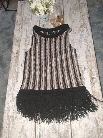 Haut rayures et franges kookai