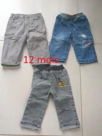3 pantalons 12 mois