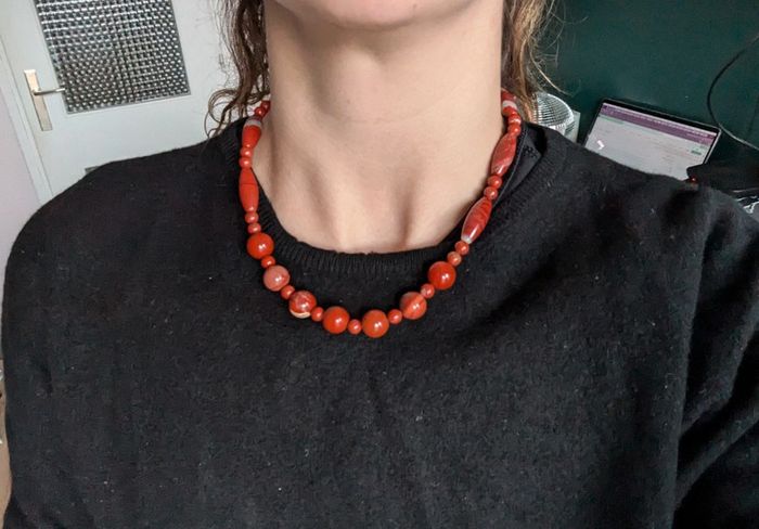 Collier fantaisie orange