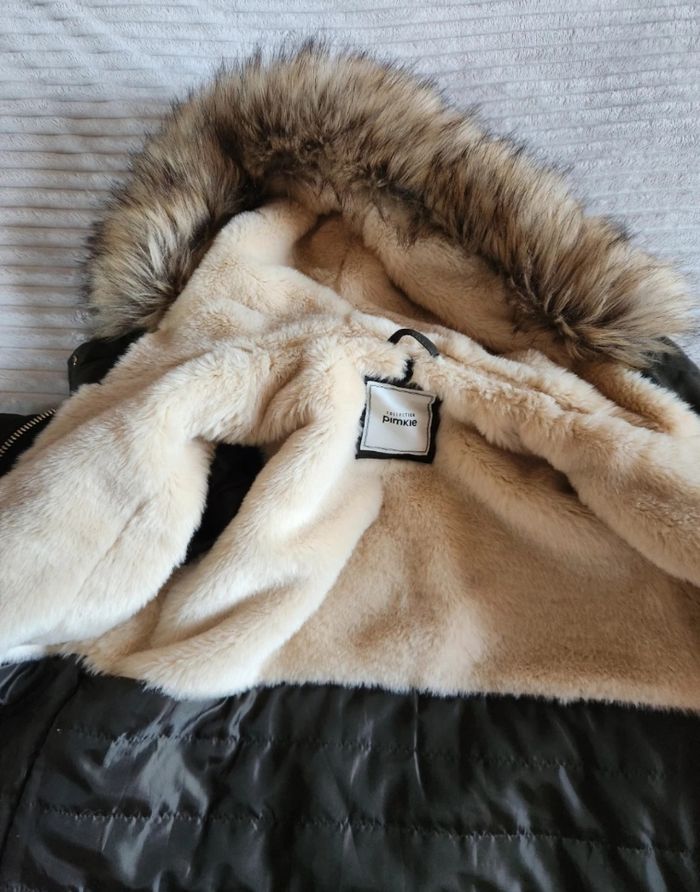 Manteau Pimkie kaki – Taille S – Chaud & doublure façon fourrure - photo numéro 7