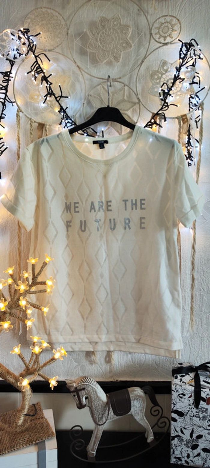 Superbe tee shirt bi matière neuf