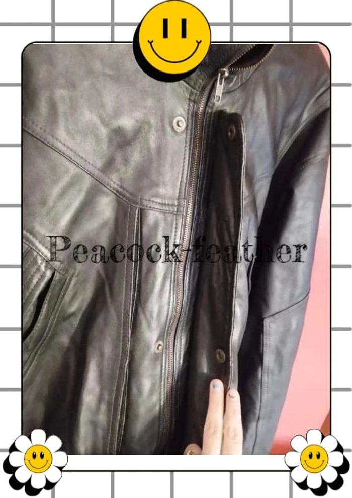 Veste cuir véritable homme noir 56 - photo numéro 7