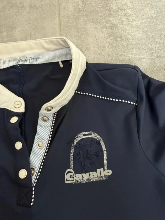 Polo d'équitation femme Cavallo marine taille 40 parfait état - photo numéro 6