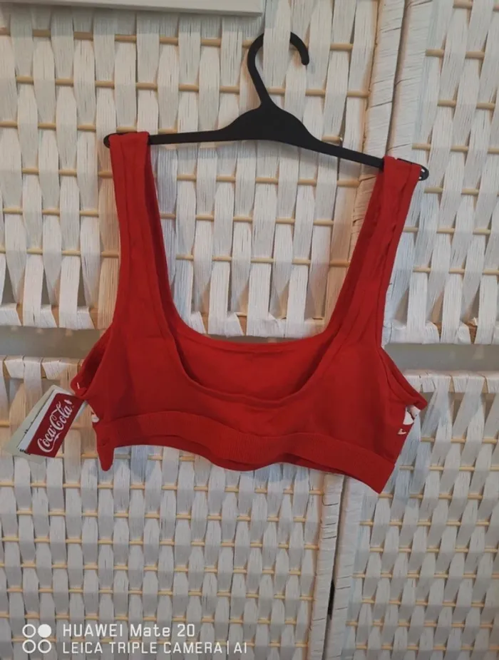 💕Jolie Brassière Coca-Cola Freshcokiz rouge motif hivernal - femme taille M /38 undiz💕 - photo numéro 4
