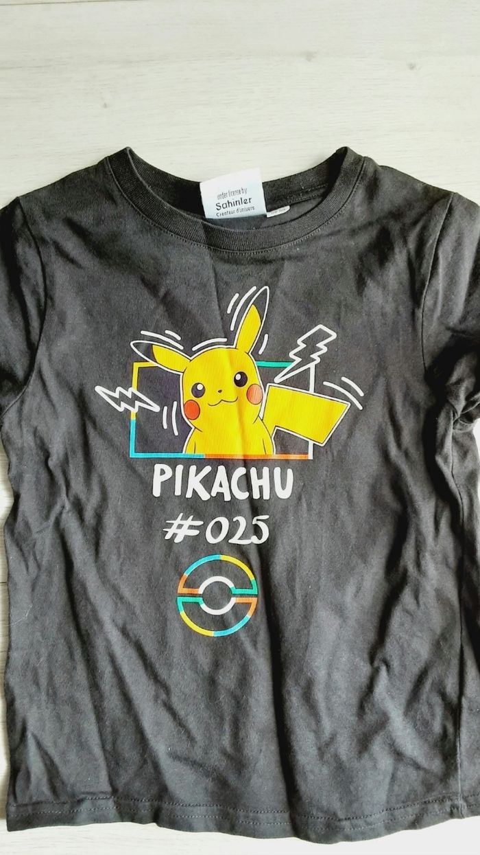 Vêtement garçon tee-shirt manches courtes noir Pokémon Pikachu 2025 6 ans - photo numéro 2