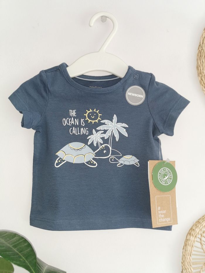 Lot de 3 Tee-shirts C&A Imprimé tortues 2/3 Mois - photo numéro 5