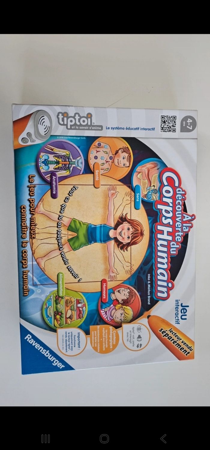 Jeu tiptoi a la découverte du corps humain