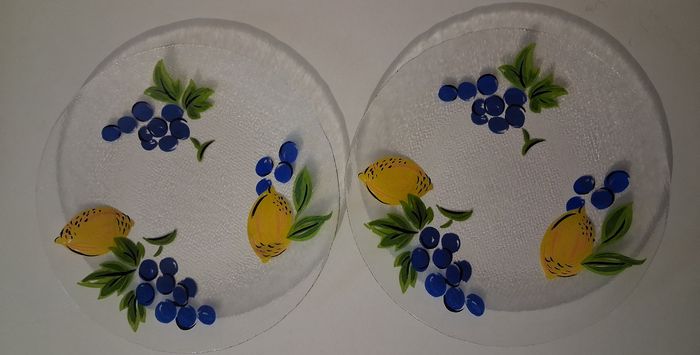 Lot de deux assiettes transparentes décorées de citrons - photo numéro 1