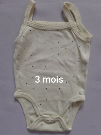 body à bretelles jaune à pois fille - Kiabi - 3 mois