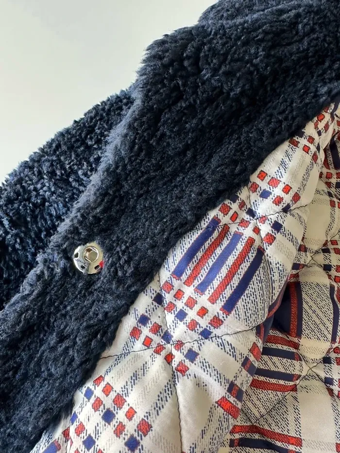 Manteau bleu marine col CKS - photo numéro 7