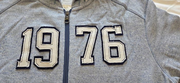 Sweat gilet à capuche bleu jean T.L - photo numéro 2