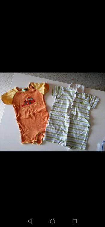 Lot de 2 combishort 6 mois