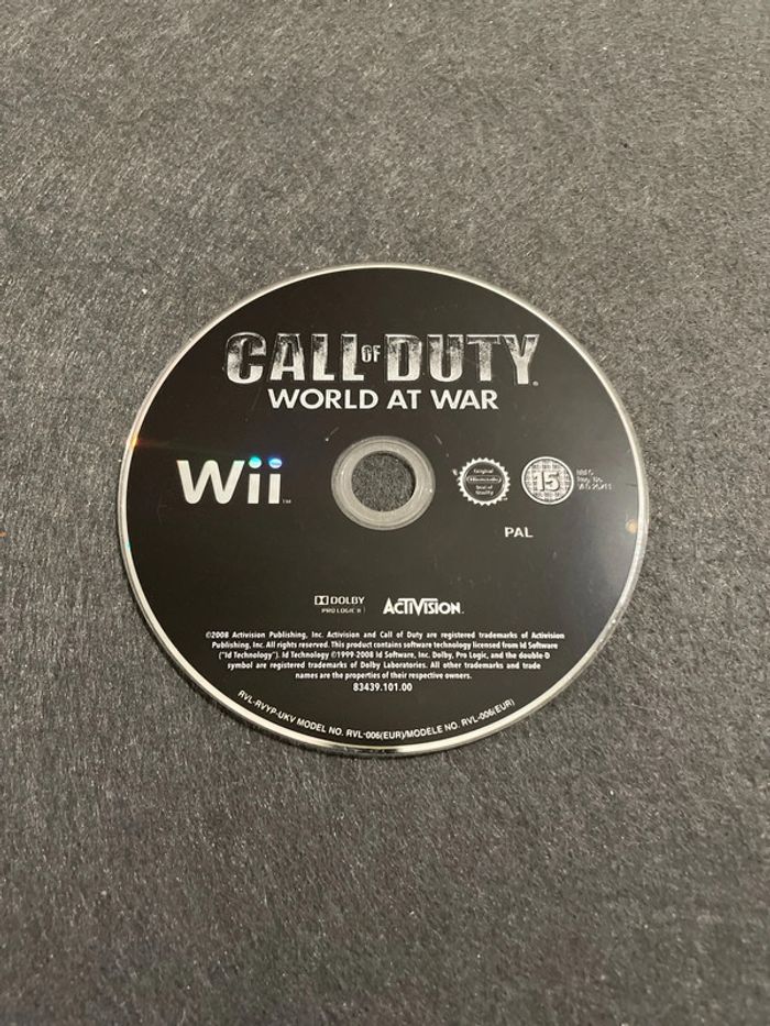 Call Of Duty World At War Jeu Nintendo Wii FR