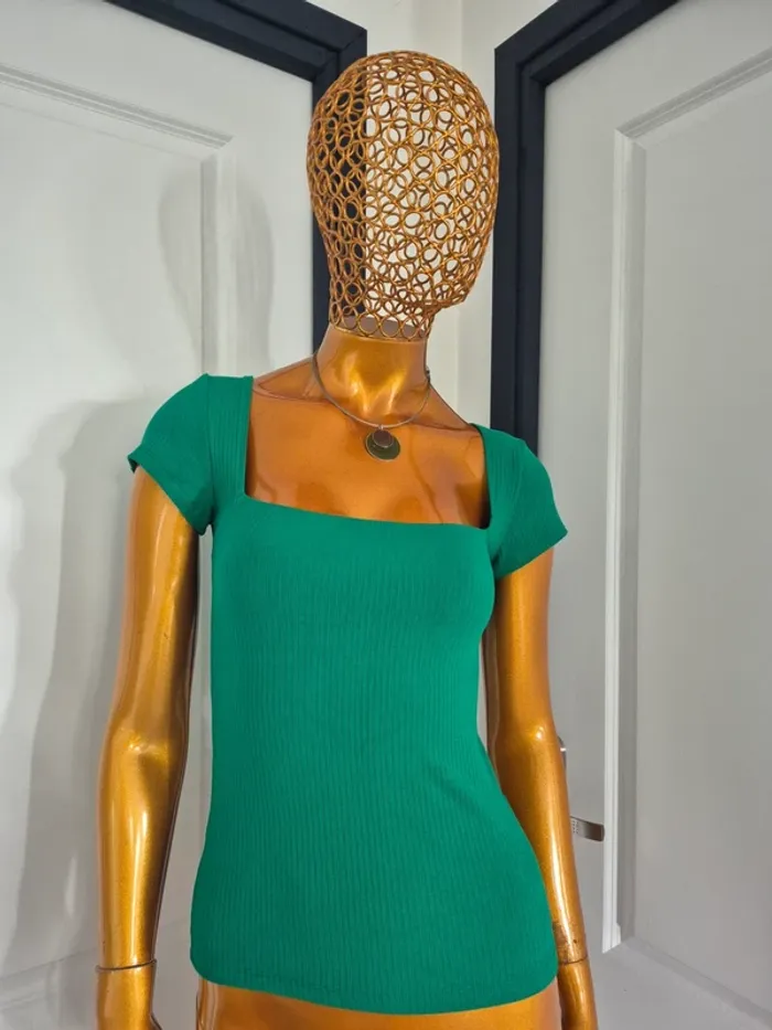 Tee-shirt Manches Courtes Vert Femme Taille S/36