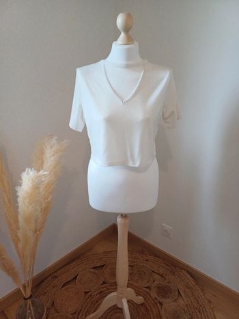 Top court blanc Romwe taille S 36