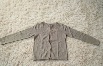Gilet fin beige sable - Détail cœur - 8 ans