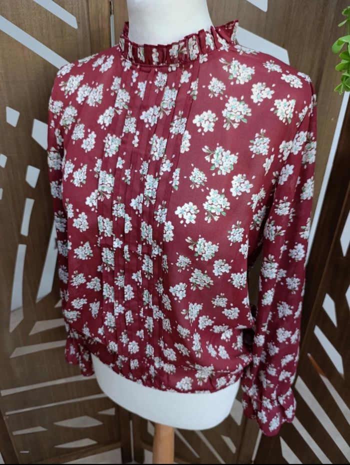Blouse manches longues bordeaux M&G Monogram taille S - photo numéro 3