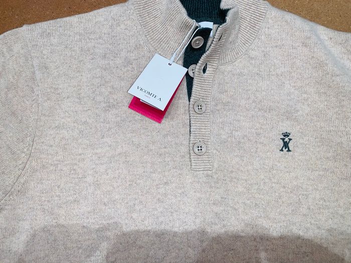 Pull col boutonné laine Vicomte A - photo numéro 2