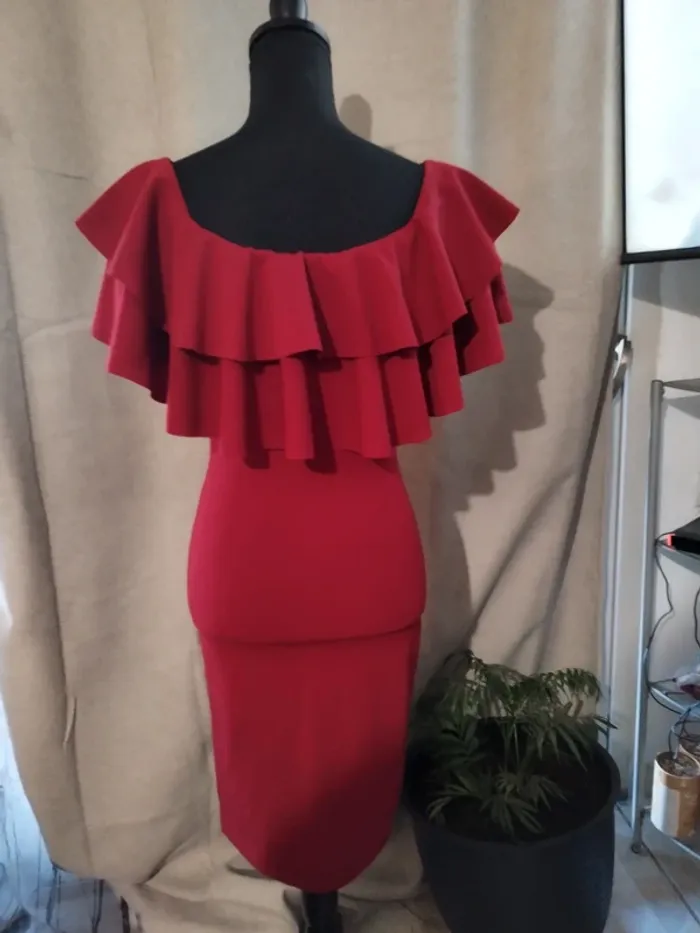 Robe cocktail bordeaux - photo numéro 2