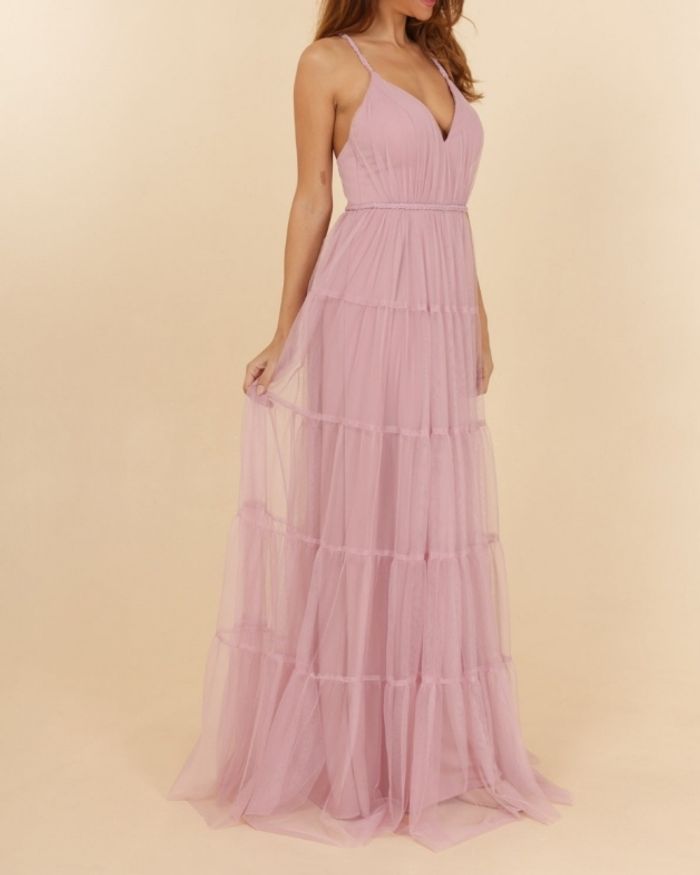 robe ceremonie volanté bretelle tressées vieux rose
Taille 38 - photo numéro 3