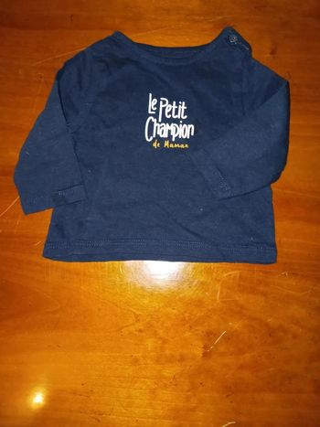 Tee-shirt le petit champion de maman kiabi 1 mois
