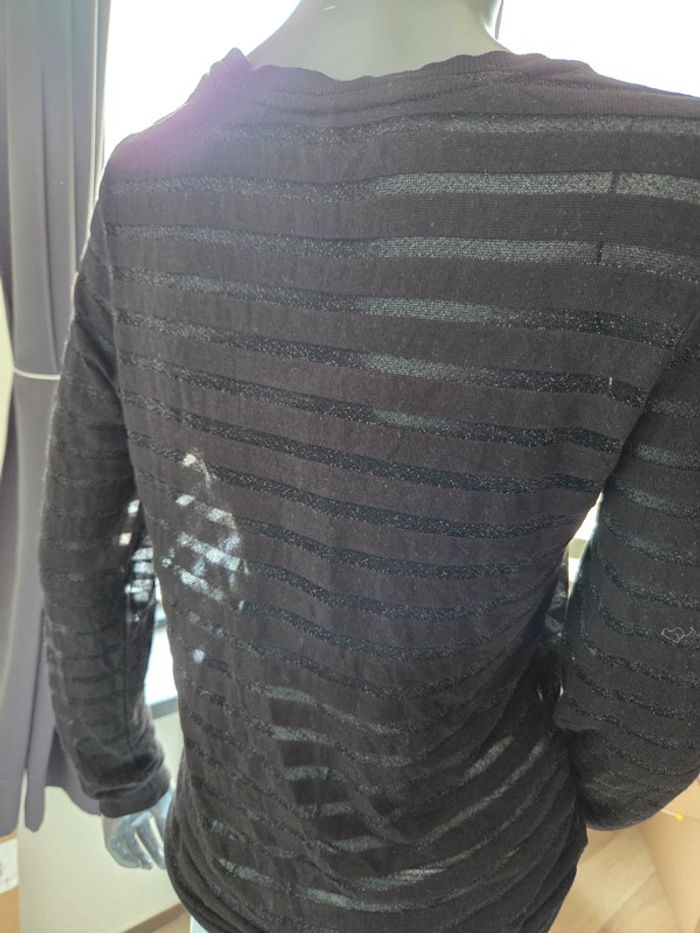 longue manche - noir - only - pailleté - transparent - photo numéro 7