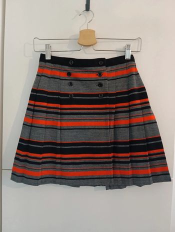 Jupe plissée vintage à rayures taille 36