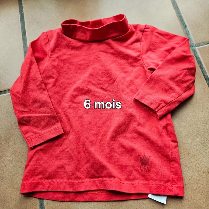 Sous pull rouge - 6 mois
