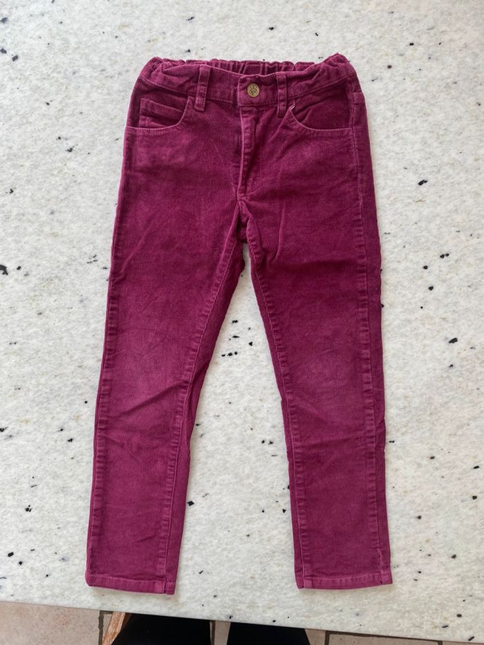 Pantalon en velours côtelé bordeaux le cie 6ans - photo numéro 2
