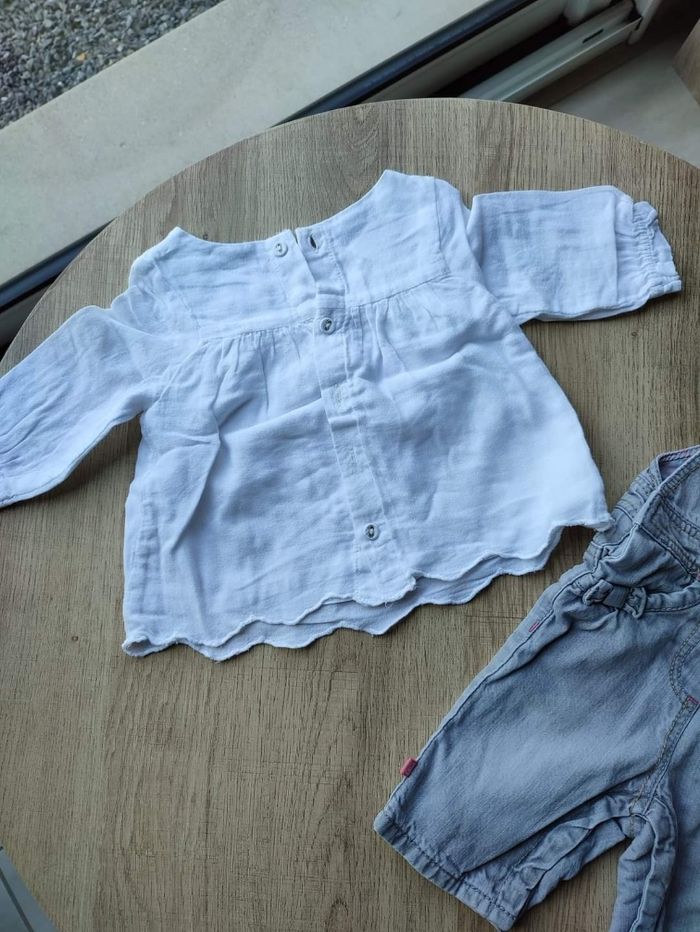 Taille 1 mois : salopette , blouse chemisier - photo numéro 3