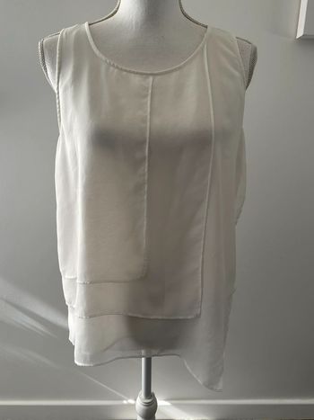 Débardeur blanc transparent Promod T40 L