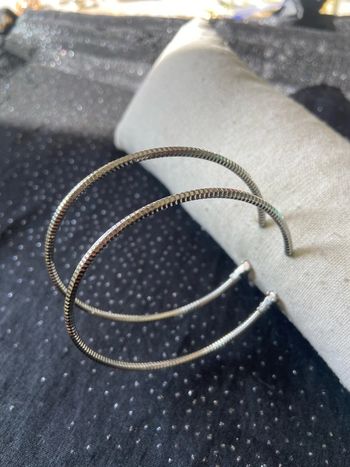 Grandes créoles argentées 70mm