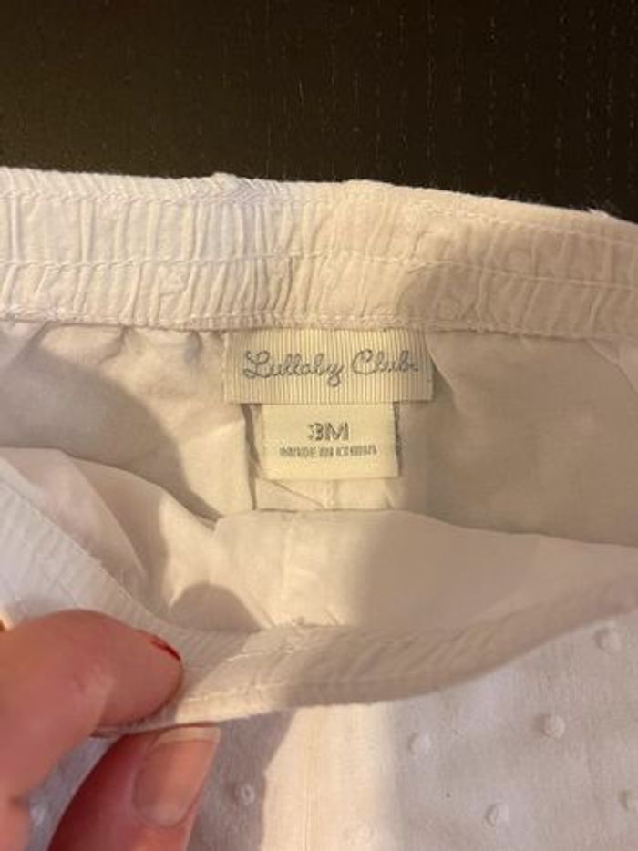 Pantalon blanc motif pois à relief - photo numéro 2