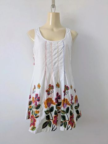Tunique d'été blanche brodée - Desigual - taille M/L
