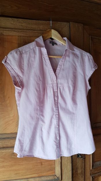 Corsage manches courtes rose