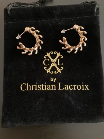 CxL by Christian Lacroix boucles d’oreilles dorées créoles originales