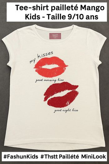 Tee-shirt pailleté Mango Kids - Taille 9/10 ans