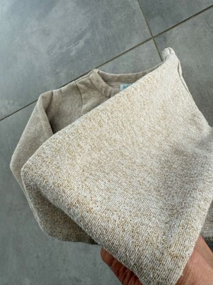 Gilet / boléro 3 ans obaibi beige crème et fils doré - photo numéro 2