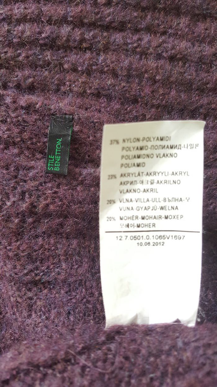 robe Benetton violette taille L mohair - photo numéro 5