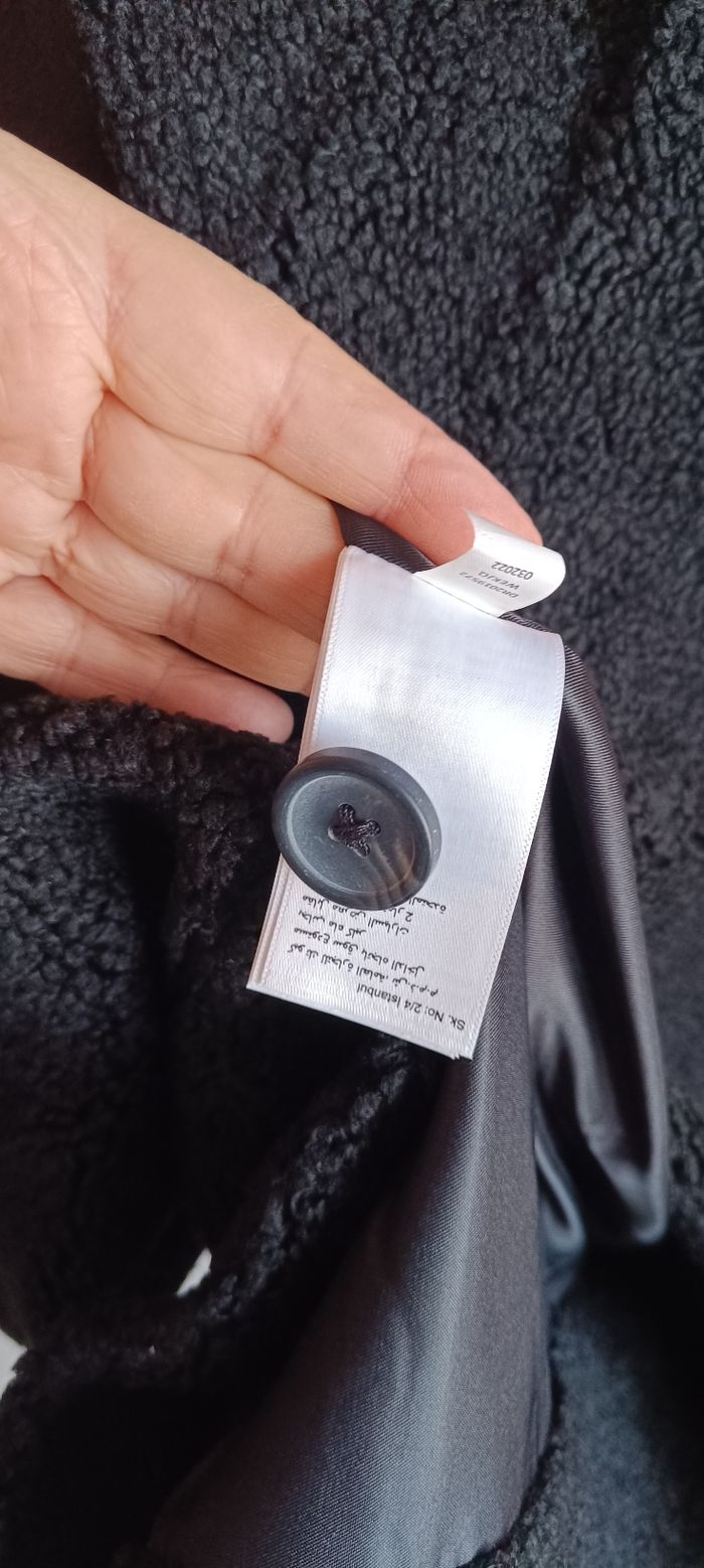 Manteau sherpa molleton noir - photo numéro 8