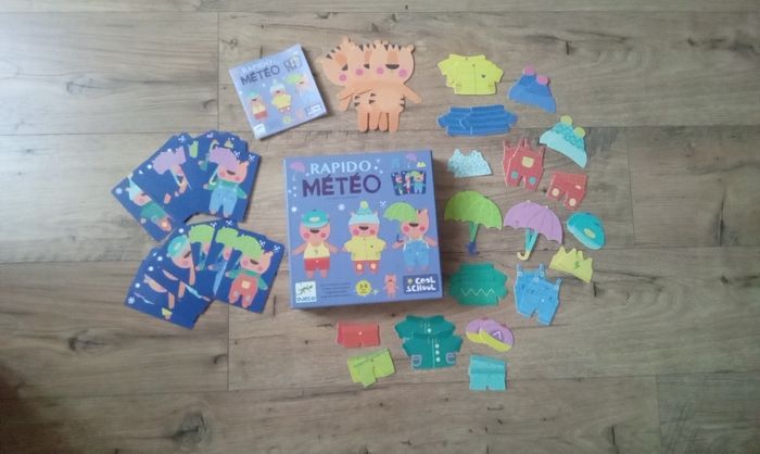 Jeu jouet Djeco rapido meteo. Habiller les petits chat