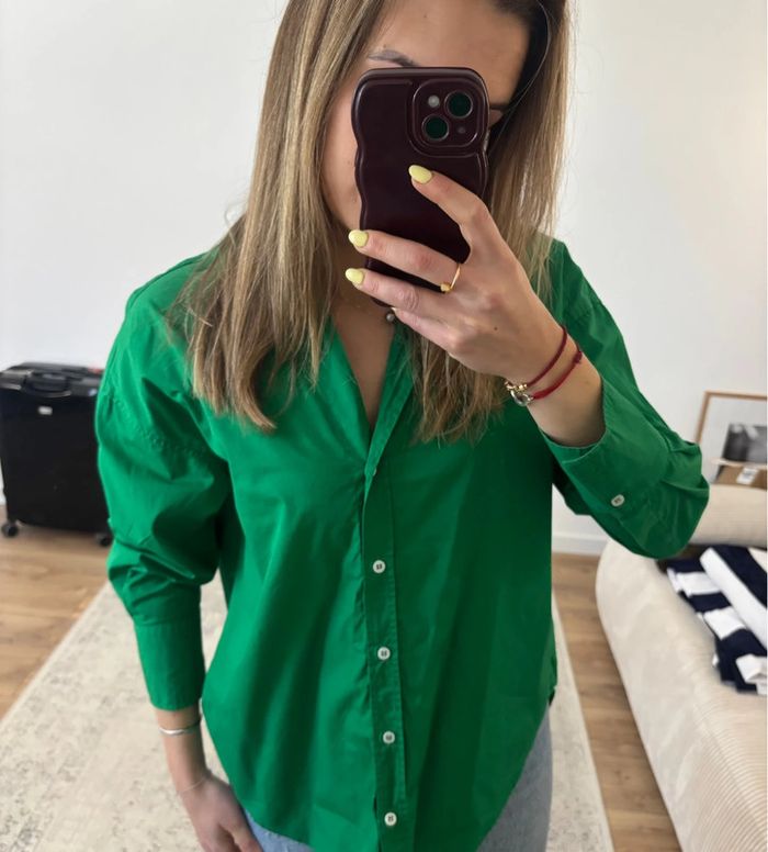 Chemise verte Zara femme taille XS / FR34 / W24 - photo numéro 2