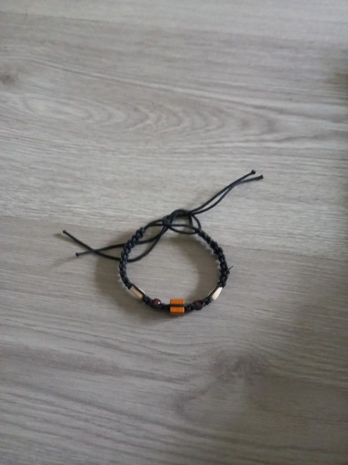 Bracelet ethnique cuir et perles en bois