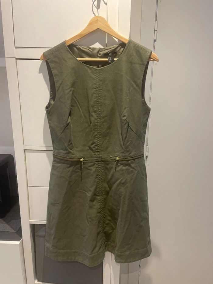 Robe trapèze vert kaki