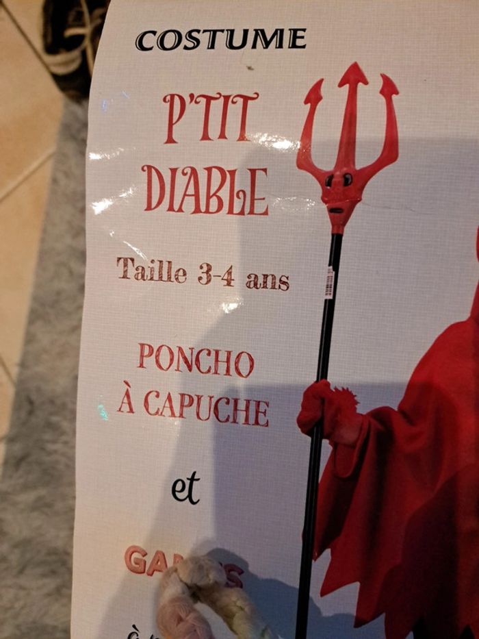 Costume poncho petit diable - photo numéro 3